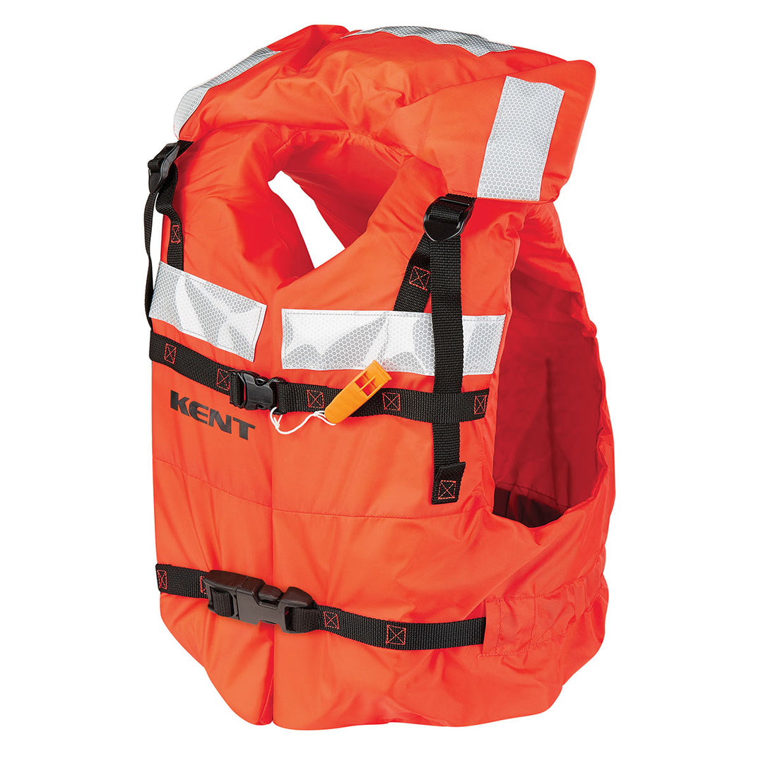 USCG approved orange Type I vest with reflective straps and whistle.