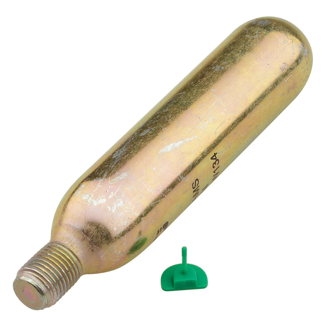 M-24 Rearming Kit: gold CO2 cylinder, screw top, green plastic part for life jackets.