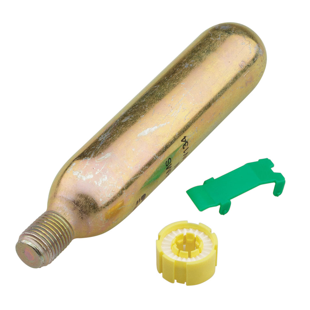 A/M-24 Rearming Kit with yellow adapter, green tool for life jackets.