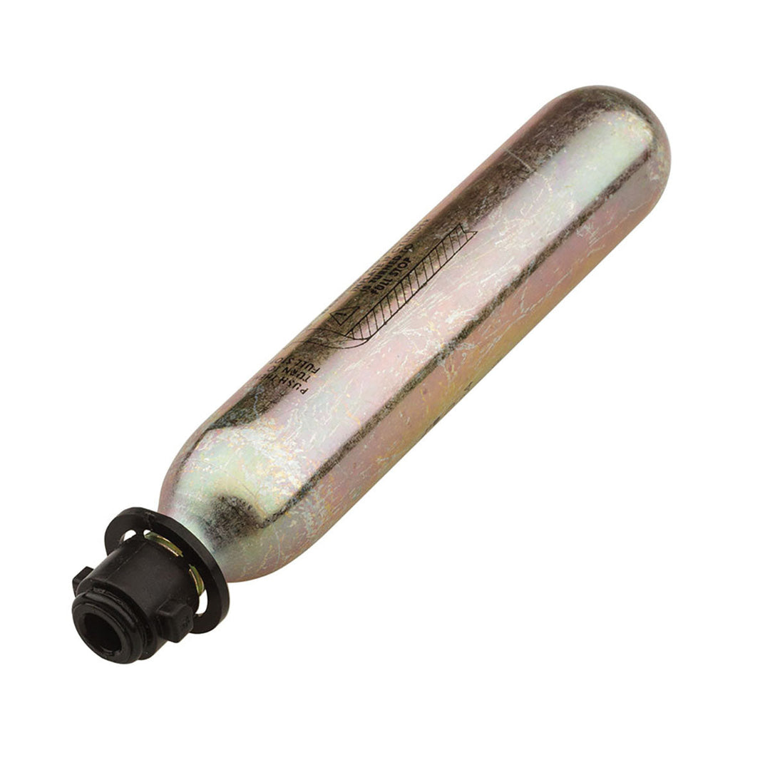 CO2 cylinder with a black nozzle for M-33 In-Sight Kit Rearming Kit.