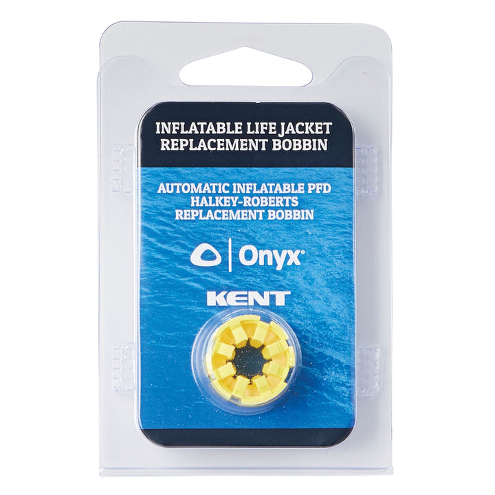 Packaging for Inflatable Life Jacket Replacement Bobbin from Onyx and Kent.
