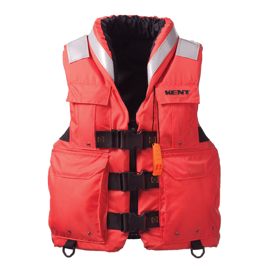 USCG-approved orange SAR Vest with flotation foam and reflective straps.
