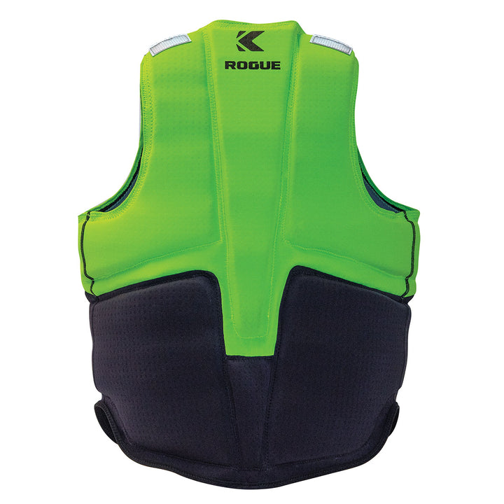 Hi-Vis green and black Rogue II Fishing Vest with reflective material.