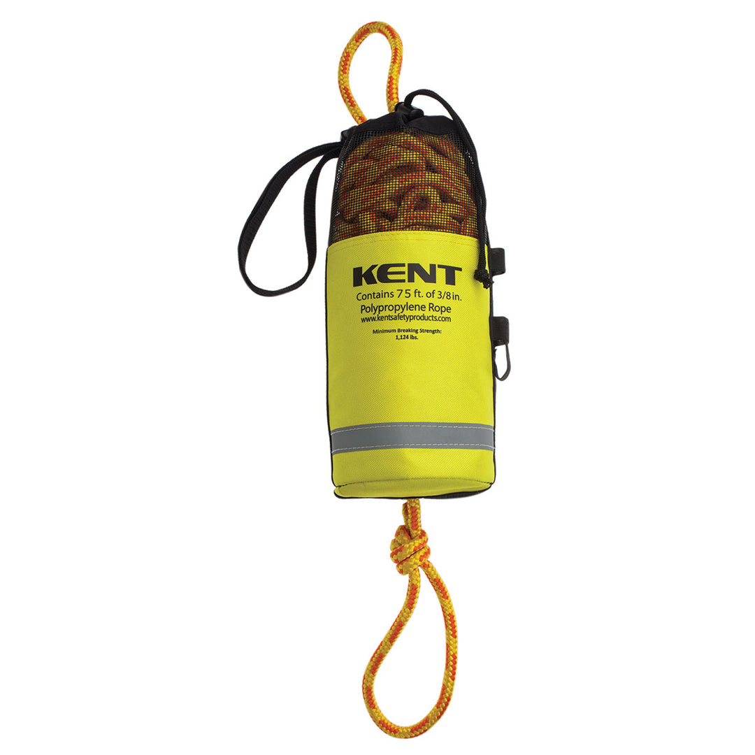 KENT Rescue Throw Bag - 75 features reflective material and polypropylene rope.